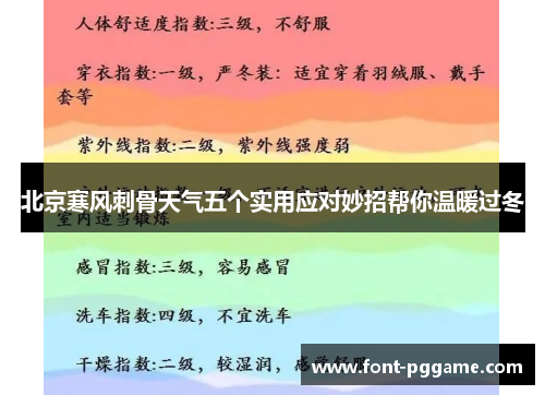 北京寒风刺骨天气五个实用应对妙招帮你温暖过冬